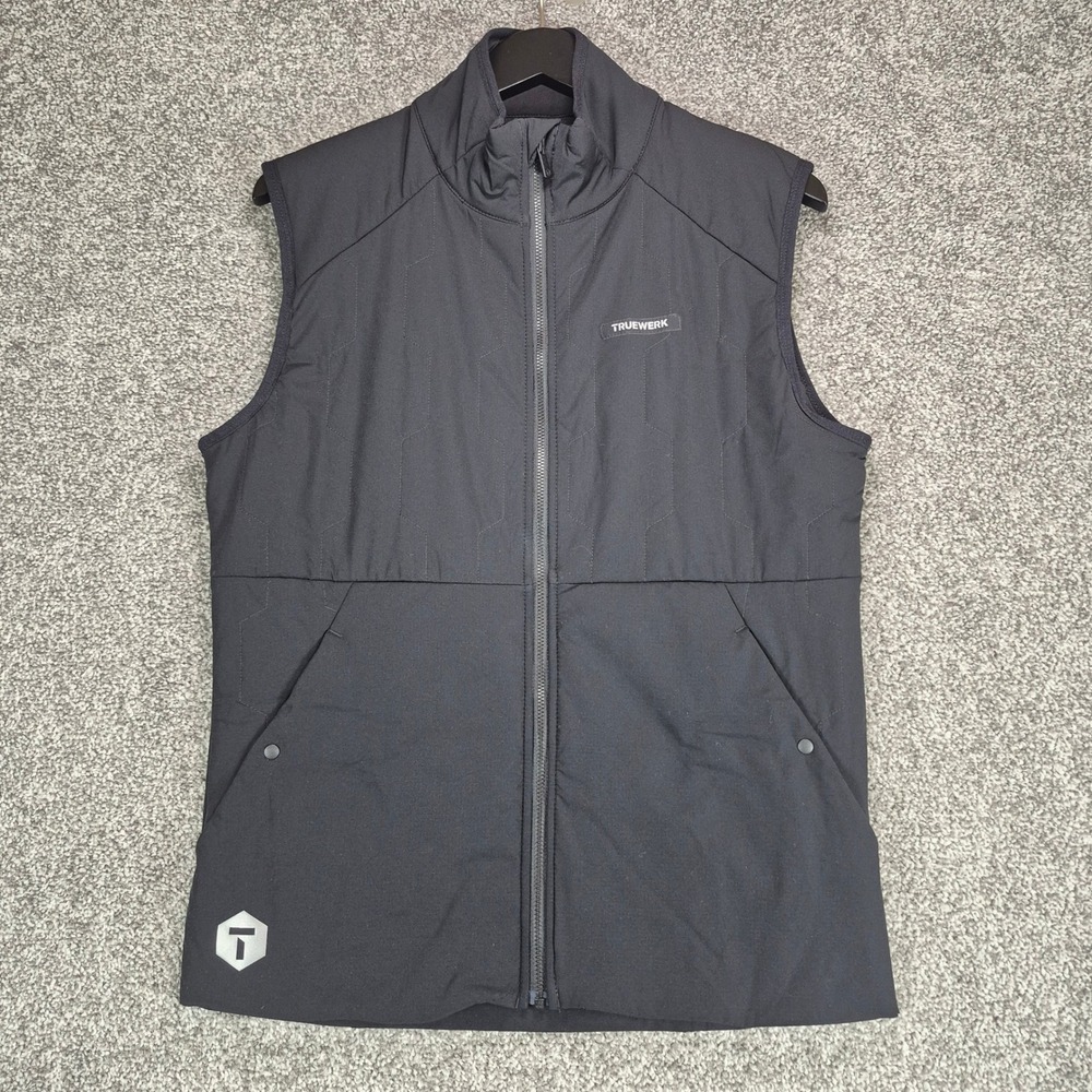 Truewerk M3 Woobie Vest Mens Small Black Full Zip Stretch Technical